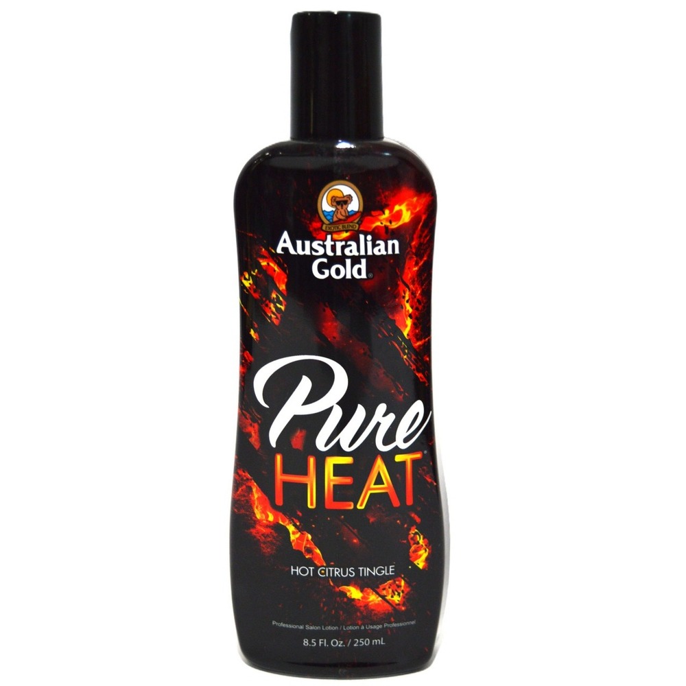 Australian Gold Pure Heat Hot Citrus Tingle Tanning Lotion 8.5 oz 250ml NEW